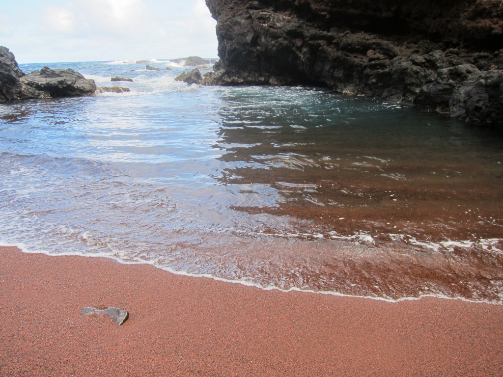 Red sand beach