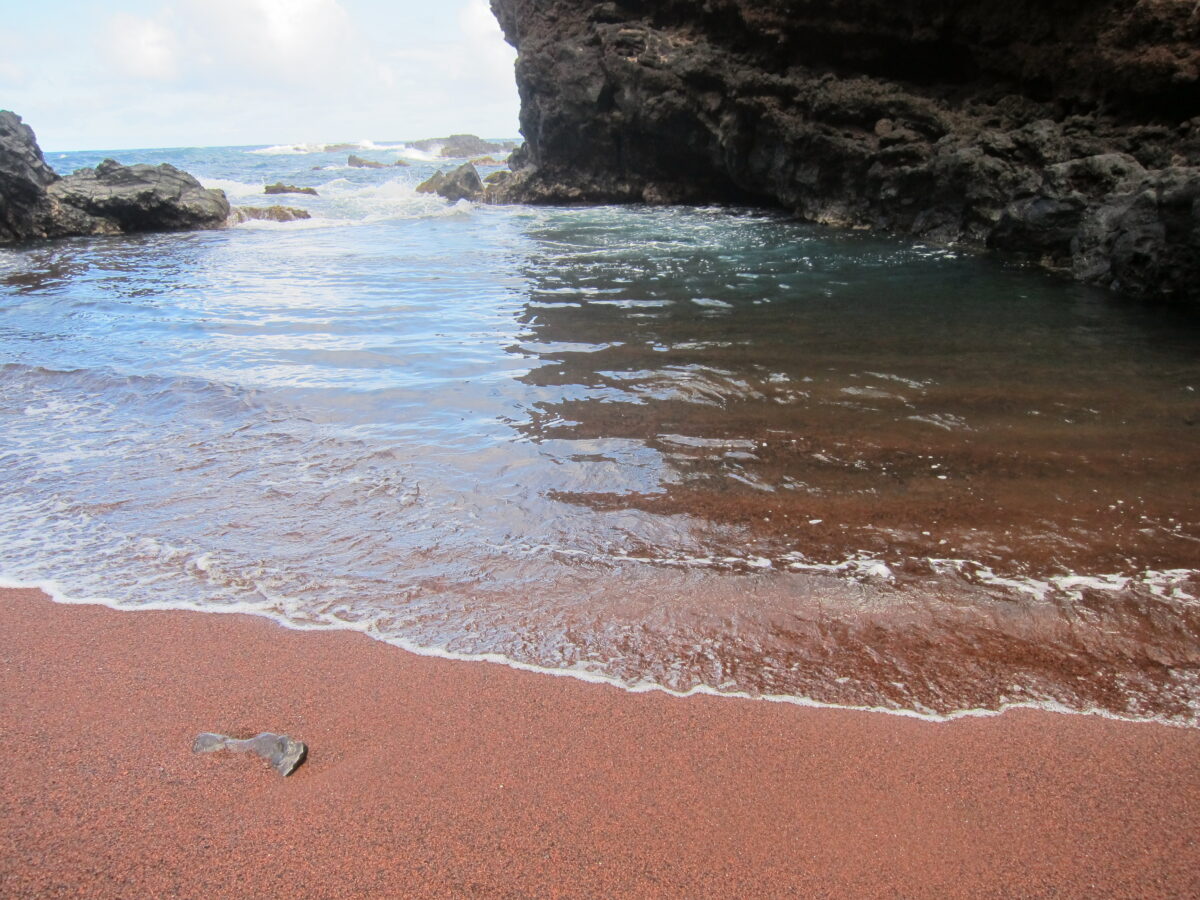 Red sand beach